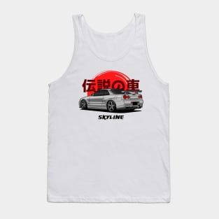 JDM Silver Skyline R34 GTR Tank Top